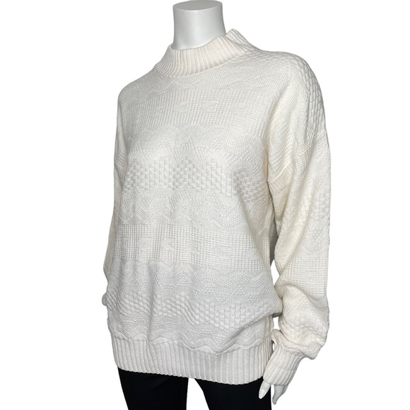 Vintage Oversized Slouchy Knit Sweater Light Academia Neutral Coastal - Picture 1 of 9